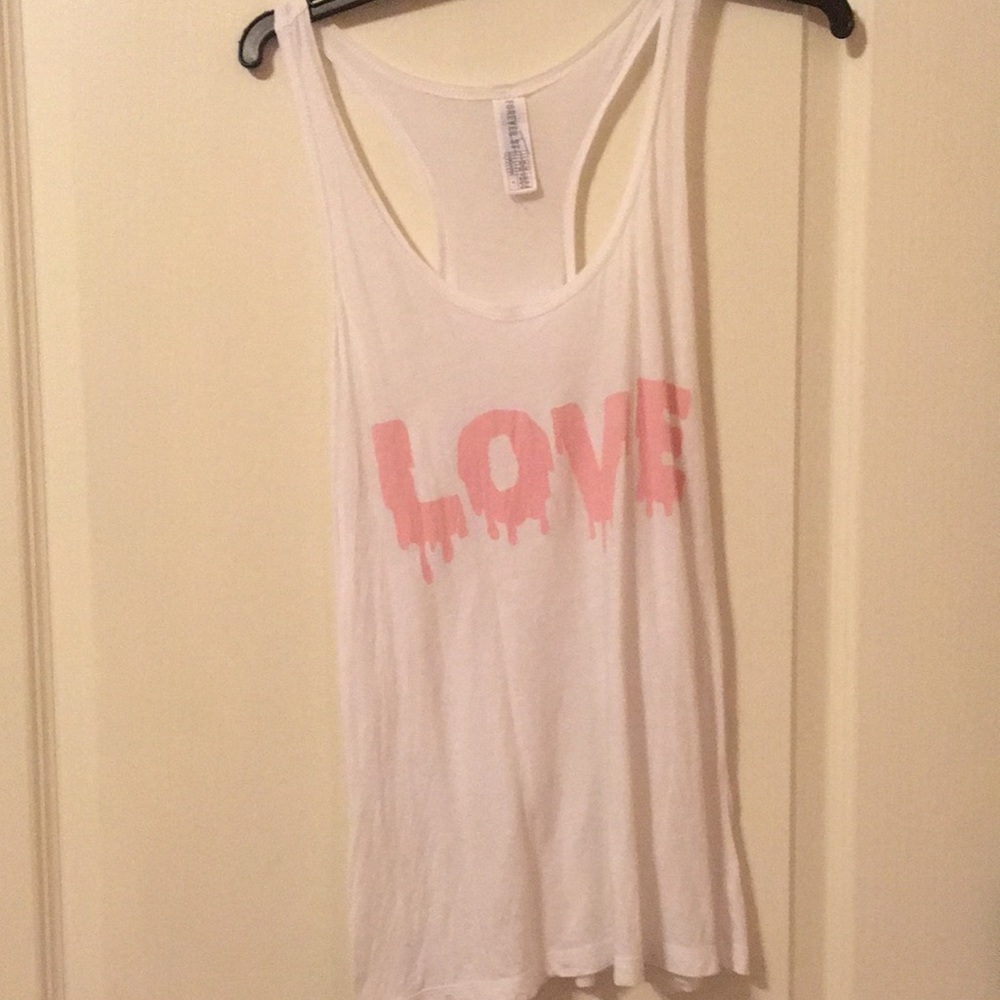 Forever 21 “Love” sheer tank top